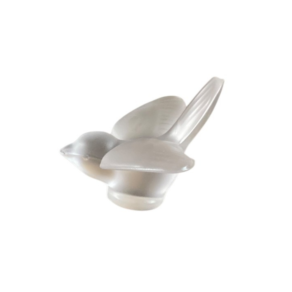 Vintage Sevres French Frosted Crystal Swallow Bird 3.25” x 4.5” France
